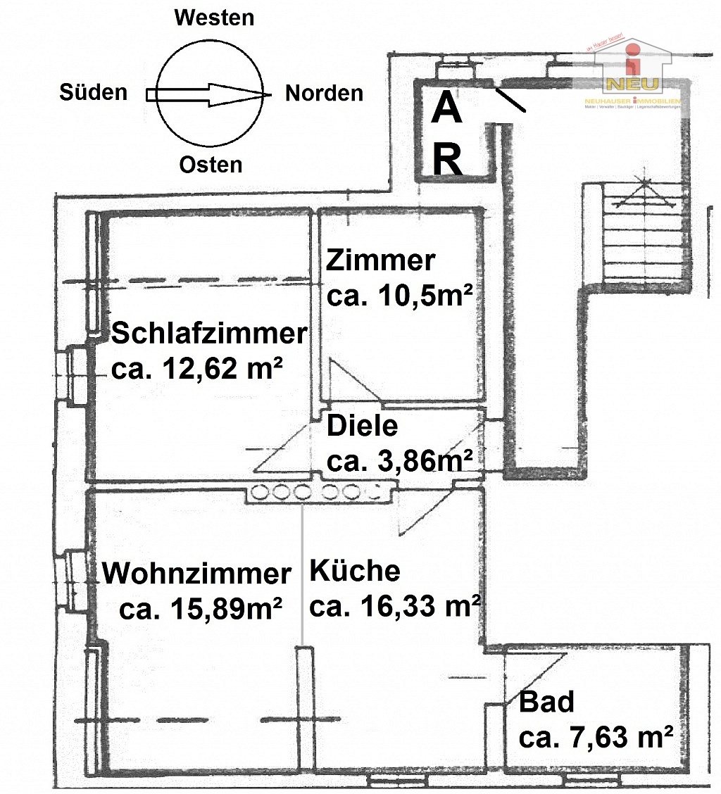 Innenhof Besucher Geräten - Gepflegte 3 Zi Wohnung in der Billrothstrasse