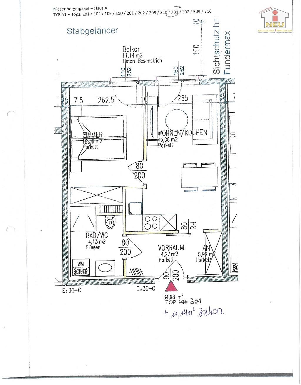 Raffstore Neuwertig vermietet - Neuwertige und schöne 2 Zi Wohnung mit großem Balkon in Graz - Niesenbergergasse